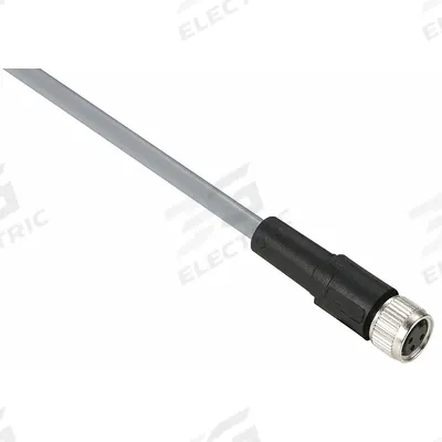 TELEMECANIQUE SENSORS Cordset: M8 Female Straight X Bare Wire, 4 Pins, Gray, PVC, 5 m Cable Lg - Single-Ended Cordsets with PVC Jacket for Flexing Applications
