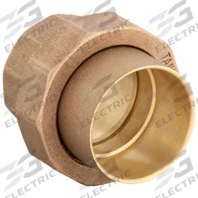 APPROVED VENDOR Sweat Fitting Union: 3 in CTS x 3 in CTS, Cup x Cup, Rolled Center Stop - Cast Copper & Bronze Tube Fittings