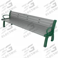 ULTRASITE Heritage Outdoor Bench: Heritage, 96 in Overall Lg, 30 in Overall Ht, Gray, Green (MPN PB 8GRAGFHER). Key specifications — Manufacturer Part Number: PB 8GRAGFHER; Brand: ULTRASITE; Frame Color: Green; Product Type: Outdoor Bench; Seat Color: Gray; Series: Heritage.