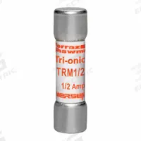 MERSEN Fuse: TRM Series, Midget, Time-Delay, 500 mA, 250 V AC, 13/32 in x 1 1/2 in, Non-Indicating (MPN TRM1/2). Key specifications — Series: TRM; Brand: MERSEN.