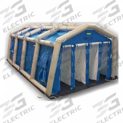FSI Portable Decontamination Shower: 4 Stations, 24 Spray Heads, Enclosed, Inflatable - Decontamination Showers