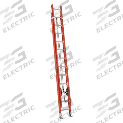 LOUISVILLE LADDER Extension Ladder: 24 ft Ladder Size, Fiberglass, 300 lb Load Capacity - Non-Conductive Fiberglass Extension Ladders