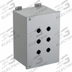 HAMMOND Push Button Enclosure: 22mm, 6 Holes, Carbon Steel, NEMA 12 (MPN 1489MP6). Key specifications — Brand: HAMMOND; Environments & Applications: Indoor Dust & Water Droplets.