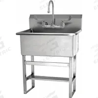 SANI-LAV Scrub Sink: 45 1/2 in Overall Ht, 22 in Bowl Lg, 10 1/2 in Bowl Dp, 2 gpm Flow Rate, 14 ga (MPN 531FF). Key specifications — Includes Side Splash: Side Splash Not Included; Brand: SANI-LAV.