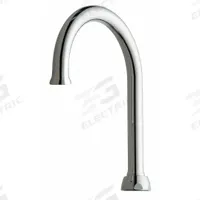 CHICAGO FAUCETS Spout: Spout, Gooseneck, Swivel Spout, Brass, Polished Chrome, 1.5 gpm Flow Rate (MPN GN2AH8FCJKABCP). Key specifications — Includes: Mounting Hardware; Product Type: Spout; Spout Style: Swivel; Body Material: Brass; Color/Finish: Polished Chrome; Brand: CHICAGO FAUCETS.
