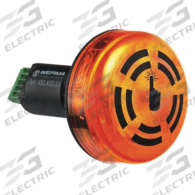 WERMA Buzzer: 24V DC, 1 31/32 in Overall Wd, 78 in Overall Lg, 3 1/16 in Overall Ht - Buzzer Alarms with Steady Light