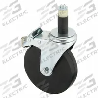 APPROVED VENDOR Stem Caster: Swivel, 5 in Wheel Dia., 1 1/4 in Wheel Wd, Total Lock Brake, Steel (MPN P12S-R050B-SX2-TB). Key specifications — Brand: APPROVED VENDOR; Thread Size: 1/2"-13; Wheel Bearing Type: Ball; Roll Up: Swivel with Total Lock.