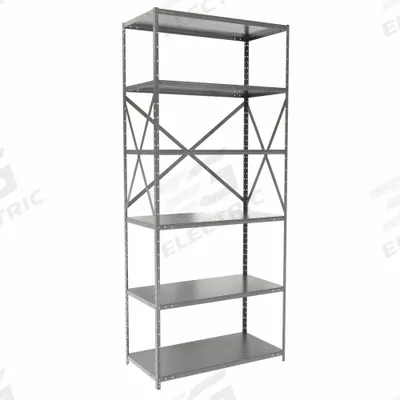 HALLOWELL Metal Shelving: Standalone, Heavy-Duty, 36 in x 18 in, 84 in Overall Ht - Heavy-Duty Standalone Open Metal Shelving