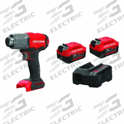 CRAFTSMAN Heat Gun Kit: 120V DC, (2) 4.0 Ah, 0°F to 950°F - Craftsman Cordless Heat Guns