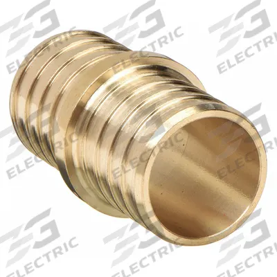 ZURN Barbed Fitting Coupling: 2 in ID x 1 1/2 in ID Size, Barbed x Barbed, Brass - Crimp-On Brass Barbed Tube Fittings