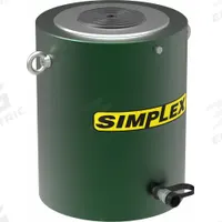 SIMPLEX Hydraulic Ram: Single Acting, 575 ton Nominal Capacity, 12 in Nominal Stroke Lg, Steel (MPN RCX50012). Key specifications — attr98927: SIMPLEX.