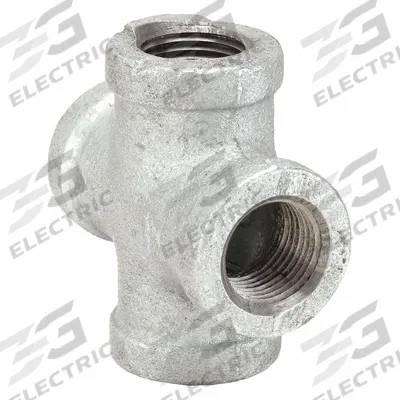 ANVIL Metal Pipe Cross: Cross, 300 psi @ 150°F, 3/8 in x 3/8 in x 3/8 in x 3/8 in - Medium-Pressure Threaded Pipe Fittings