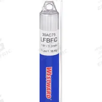 WESTWARD Brazing Alloy: Low-Fuming Bronze, 0%, RBCuZn-C, 1/8 in x 36 in, Flux-Coated, 20 PK (MPN 30AC75). Key specifications — Tensile Strength: 71 ksi; Yield Strength: 64 ksi; Manufacturer Part Number: 30AC75; Brand: WESTWARD; pack-container: 20/pk.