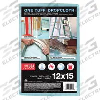 TRIMACO Leakproof and Slip Resistant Drop Cloth: Extra Heavy Duty, Polyester/Pulp, 10 mil Thick (MPN 90039). Key specifications — Color: Blue; Features: Slip-Resistant; Material: Pulp; Brand: TRIMACO.