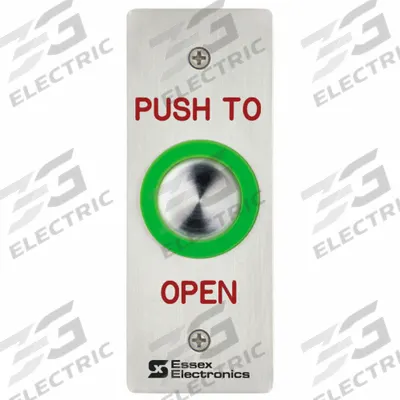 ESSEX Exit Push Button: 4 1/2 in Ht, 1 1/4 in Dp, 1 3/4 in Wd, Gray, Gray – Stainless Steel - Push-to-Exit Buttons