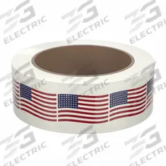TAPECASE Packing Tape: 2 in Imperial Tape Wd, 55 yd Imperial Tape Lg, 1.9 mil Tape Thick (MPN 15C764). Key specifications — Product Type: Preprinted Messaging Packing Tape; Message: American Flag Logo; Brand: TAPECASE; Tape Series: 150SP.
