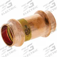 NIBCO Crimp Coupling Fitting: Straight, Press-fit x Press-fit, Dimple Center Stop, Copper (MPN 9001700HPC). Key specifications — Brand: NIBCO; Broad - Material for Bullet: Copper Or Bronze; Fitting Size: 1-1/4 in CTS x 1-1/4 in CTS x 1-1/4 in CTS x 1-1/4 in Pipe; Brand - Broad: NIBCO.