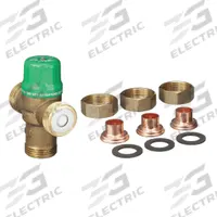 TACO Thermostatic Mixing Valve: 1 in Inlet Connection Size, 1 in Outlet Connection Size, Brass (MPN 5004-C3). Key specifications — attr1037830: Check Valves; attr1037827: TACO.