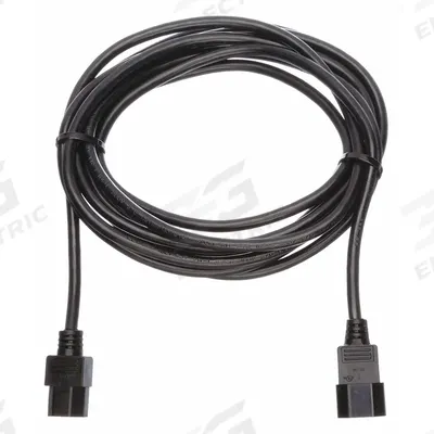 APPROVED VENDOR Power Cord: 15 ft Lg, 3/16, C14 Plug, C13 Receptacle, SJT, PVC - Electronic Equipment Power Cords