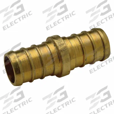 ZURN Barbed Fitting Coupling: 3/8 in ID x 3/8 in Pipe Size, Barbed x Barbed - Crimp-On Brass Barbed Tube Fittings