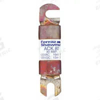MERSEN Forklift Limiter Fuse: ACK Series, Bolt-On, Gen Purpose, 80 A, 125 V DC, Non-Indicating (MPN ACK80). Key specifications — Brand: MERSEN; Series: ACK.