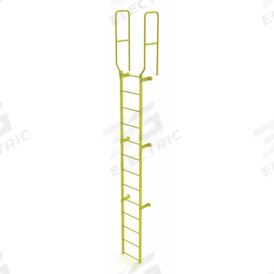 TRI-ARC Ladder,Walk-Thru Fixed,Steel,13-Rung: 16 ft Overall Ht, 28 in Overall Wd - Fixed Ladders