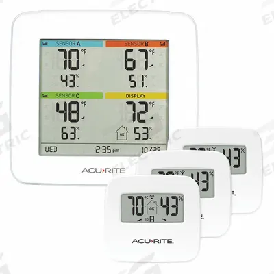 ACURITE Wireless Weather Station: 1%to 99% Humidity Range, Outdoor Humidity/Outdoor Temp - Desk & Wall Mount Meters with Wireless Sensors