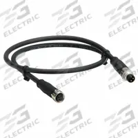 Cordset: M8 Female Straight X M8 Male Straight, 4 Pins, Black, PUR, 0.5 m Cable Lg (MPN 21348081489005). Key specifications — Cable Jacket Color: Black; End 1 Mounting Orientation: Straight; End 1 Gender: Female; End 1 Connection Type: M8; Cable Jacket Material: PUR; Brand: HARTING; IP Rating: IP67; End 2 Connection Type: M8.