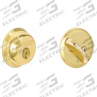 SCHLAGE Deadbolt Lock: Cylindrical, 1 3/8 in Door Thick - Max, Brass (MPN B60N 605). Key specifications — ADA Compliant: Yes; Brand: SCHLAGE; Cylinder Core Type: Conventional Core Cylinder; Finish: Bright Brass, Clear Coated; Keyway Type: C; Visual Indicator Message: No Message; Includes Core: Core Included; Ligature Resistance: Not Ligature-Resistant.