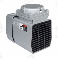 GAST Compressor/Vacuum Pump: 21/64 hp, 110/115V AC, 25.5 in Hg Max Vacuum, 1/4 in NPT Inlet Size (MPN DOA-P707-FB). Key specifications — attr50671: 110/115V AC; attr50650: 0.9 cfm @ 30 psi; attr50635: GAST.