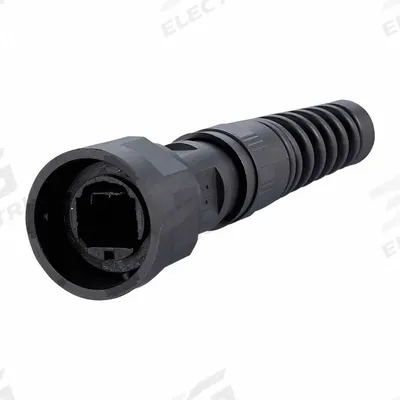 METZ CONNECT Plug Housing: Plug Housing Bend Protected, 1 Ports, Plastic, IP65/IP6X/IPX7 - Plug-Style Data & Network Connector Housings