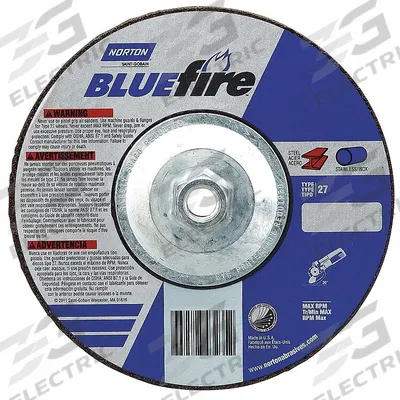 NORTON Cut-Off & Grinding Wheel: Type 27, 4 1/2" x 1/8" x 5/8"-11, Zirconia Alumina - High-Performance Contaminant-Free Combination Wheels for Stainless Steel