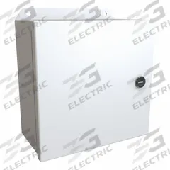 HAMMOND Electrical Enclosure: Steel, 8 in x 8 in x 4 in, NEMA 12/13/3R/4, w/Panel, Solid Cover, IP66 (MPN EJ884LG). Key specifications — Closure Method: Latches; Brand: HAMMOND; Knockouts: Not Included.