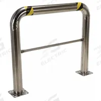APPROVED VENDOR Machine Guard: 42 1/4 in Top Rail Ht, 7/8 in Mounting Hole Dia, 21 in Mid-Rail Ht (MPN HPRO-SS-48-42-4). Key specifications — Color: Silver; Material: Stainless Steel; Rail Mounting Style: Floor Mounted; Includes Mid-Rail: Mid-Rail Included.