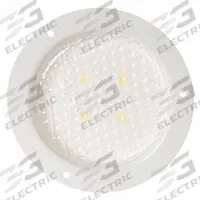 GROTE Dome Light: Round, 12V DC, LED, White, White, 5 1/2 in Overall Dia, 1 in Overall Ht, Blunt Cut (MPN 61141). Key specifications — Lens Color: White; Mount Type: Screw; Electrical Connection: Blunt Cut; Housing Color: White; Brand: GROTE; Operating Voltage: 12V DC; Mount Style: Recessed.