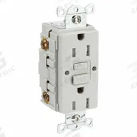 HUBBELL GFCI Receptacle: Duplex, 5-15, Gray, GFCI, 125V AC, 15 A, 2 Pole / 3 Wire (MPN GFRTW15GRY)