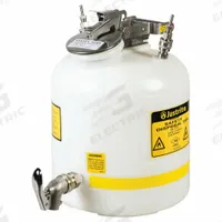 JUSTRITE HPLC Waste Can: 5 gal Can Capacity, Stainless Steel Fitting Material, 2 Fittings, 12770. Key specifications — Seal Material: PTFE; Brand: JUSTRITE; Can Material: Polyethylene; Fitting Material: Stainless Steel.