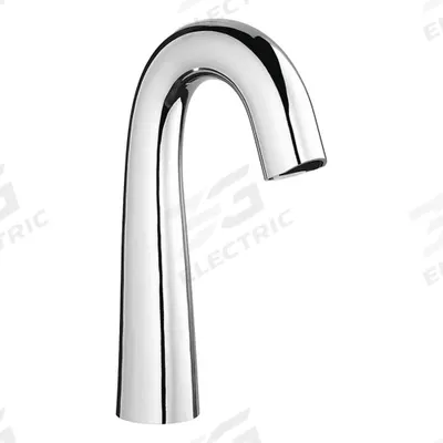 CHICAGO FAUCETS Bathroom Sensor Faucet: EQ High Arc, Cast Brass, Polished Chrome Finish - Single-Post Sensor Bathroom Faucets