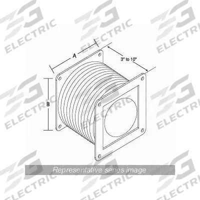 HAMMOND MANUFACTURING Wireway Flexible Fitting: 6 in Wd, 6 in Ht, 304 Stainless Steel - Flexible Fittings for Corrosion-Resistant Washdown Wireways