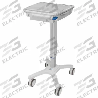 CAPSA HEALTHCARE Laptop Cart: Aluminum, (4) Swivel with Brake, Gray - Mobile Medical Equipment Workstations