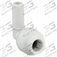 JOHN GUEST Push-Fit Elbow Fitting: 90° Elbow, 3/4 in OD x 3/4 in OD Size, Plastic, Adapter (MPN PEI222828). Key specifications — Brand: JOHN GUEST.