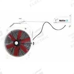 MULTIFAN Mounted Fan: 20 in Blade Dia, 120V AC, 1/3 hp Motor HP, Wall Mount, Non-Oscillating (MPN B4E50TDF). Key specifications — Brand: MULTIFAN; Voltage: 120V AC; Number of Speeds: 1; Fan Mounting Location: Wall; Oscillation: Non-Oscillating; Mounting Type: Bracket.