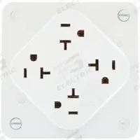 BRYANT Receptacle: Quad, 5-20, White, 125V AC, 20 A, 2 Pole / 3 Wire (MPN 21254W)