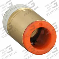 SMC Push-Fit Adapter Fitting: 1/4 in OD x 1/8 in Pipe Size, Push-to-Connect x MNPT, Brass, White (MPN KQ2S07-34AS). Key specifications — Brand: SMC; Thread Size A: 1/8".