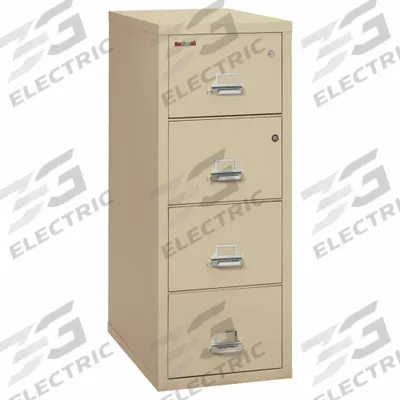 FIREKING Fire-Resistant Vertical File Cabinet with Safe: Parchment, 4 Drawers - Fire-Resistant File Cabinets