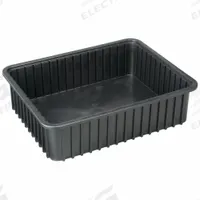 LEWISBINS Divider Box: 1 cu ft, 22 3/8 in x 17 3/8 in x 6 in, Lid Not Included, Plastic (MPN DC3060-SXL BUY 4S). Key specifications — Includes Dividers: Dividers Not Included; Includes Lid: Lid Not Included; Material: Plastic; Color: Black; Brand: LEWISBINS.