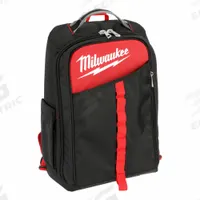 MILWAUKEE Tool Backpack: 11 13/16 in W 7 7/8 in D 19 5/8 in H, Ballistic Nylon, Black (MPN 48-22-8202). Key specifications — attr1116417: Load-Bearing Harness; attr1116432: MILWAUKEE; attr1116408: Black.