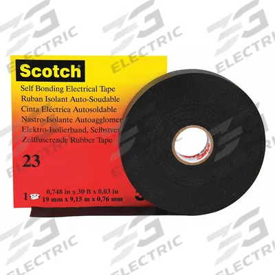 3M Electrical Tape: 2 in Wd, 10 yd Lg, 30 mil Thick, Ethylene Propylene Rubber - High-Voltage Electrical Tape