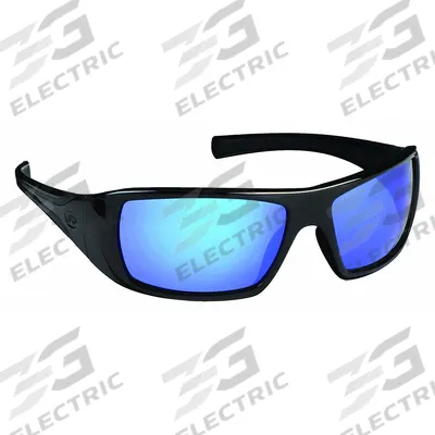 PYRAMEX Safety Glasses: Blue Lens, Full-Frame, Scratch-Resistant, Black Frame - Padded Comfort-Fit Safety Glasses