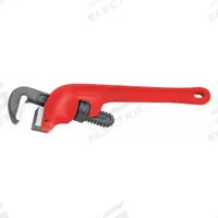 ROTHENBERGER End Pipe Wrench: Chrome Vanadium Steel, 2 in Jaw Capacity, Serrated, 14 in Overall Lg (MPN 70167). Key specifications — attr309808: Straight; attr309815: Chrome Vanadium Steel; attr324941: ROTHENBERGER.